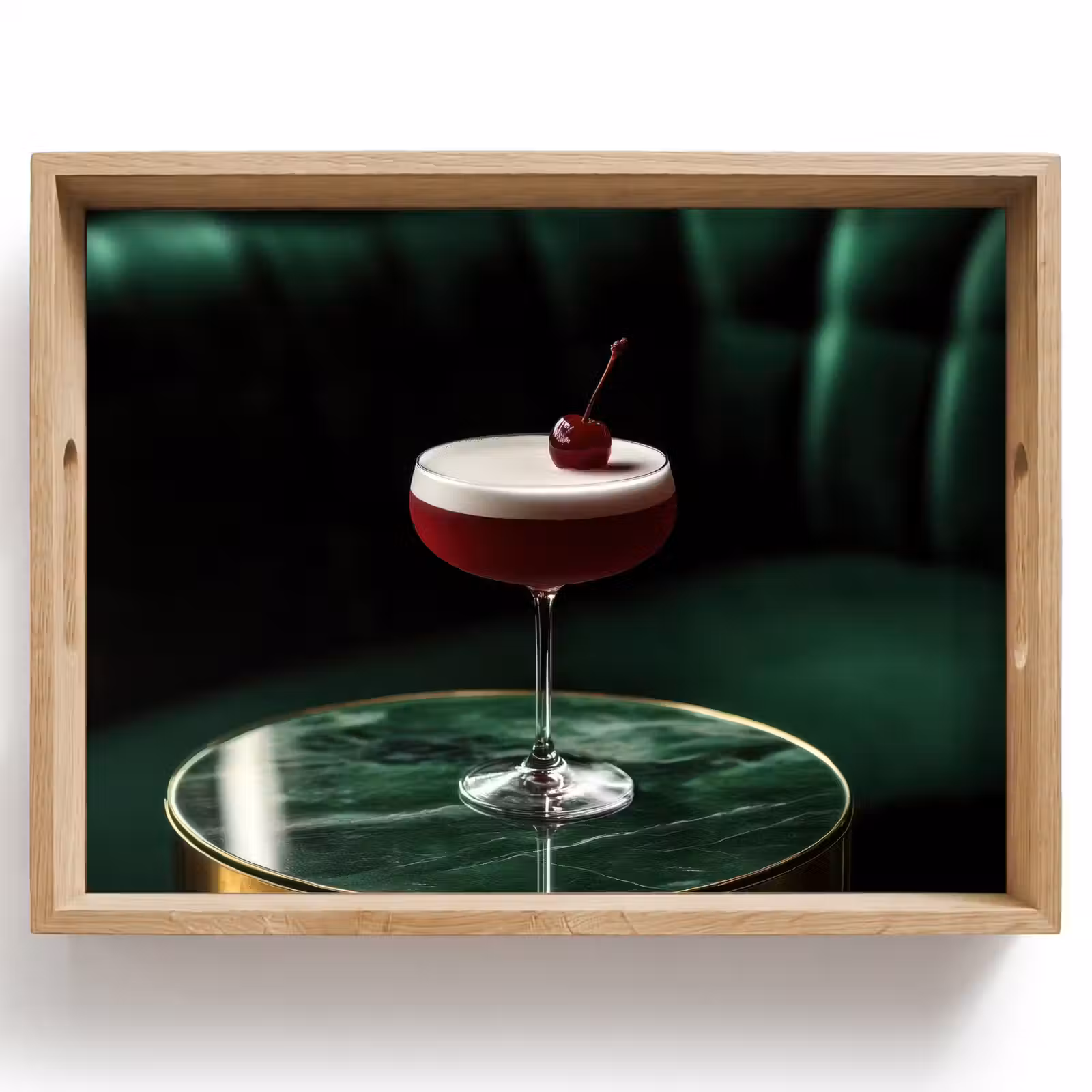 Vassoio - Ciliegia - Cocktail - Rosso - Marmo — 1