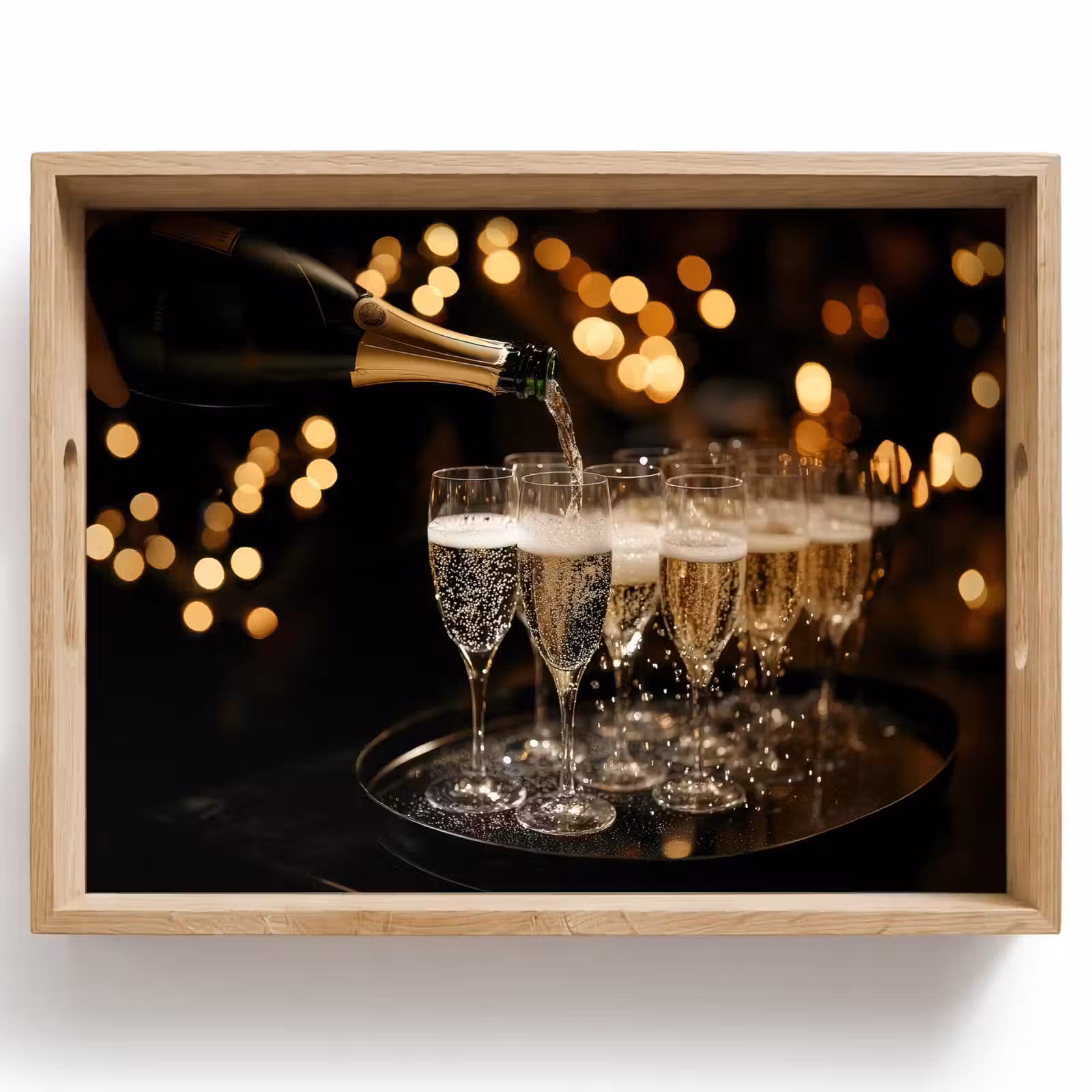 Vassoio - Lichter - Champagner - Gläser — 1