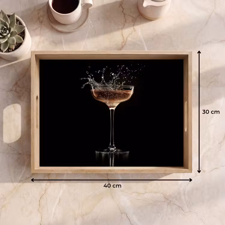 Vassoio - Cocktail - Nero - Spruzzi - Vetro — 7