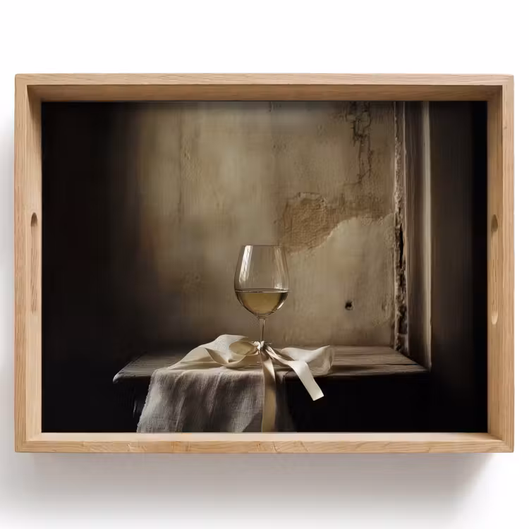 Vassoio - Fiocco - Beige - Bianco - Vino — 1