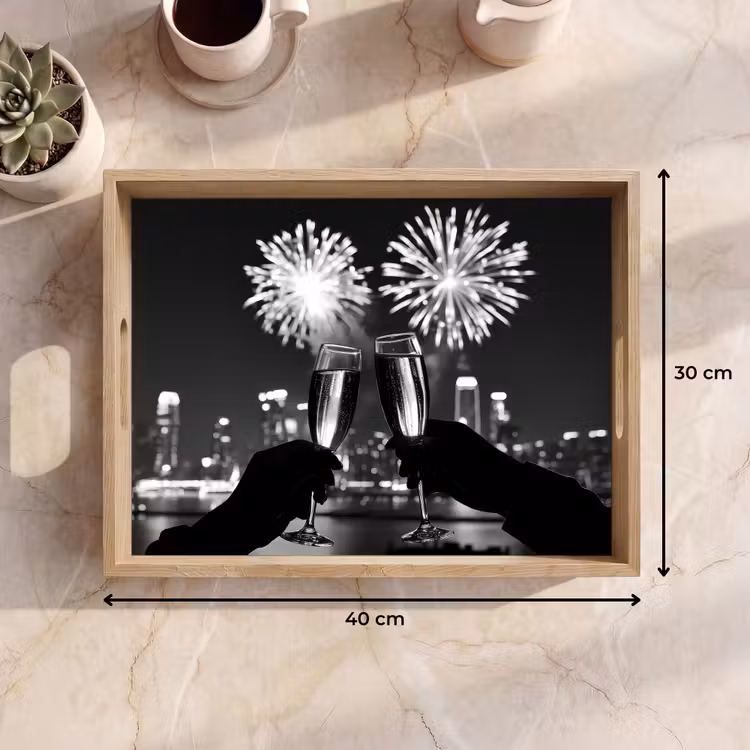 Vassoio - Fuochi d'artificio - Cin cin - Skyline - Champagne — 7