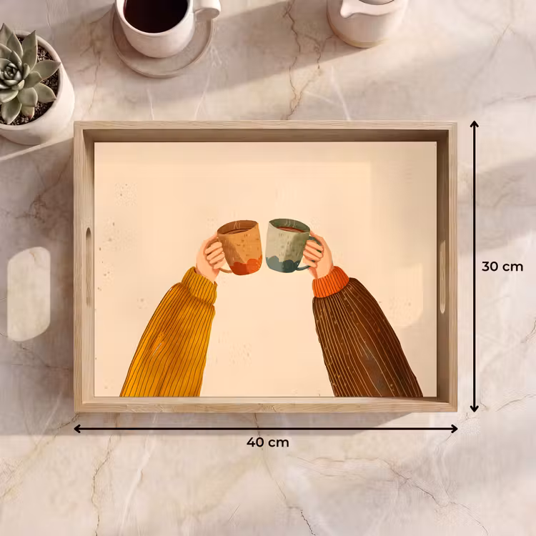 Vassoio - Illustrazione - Tazze - Salute - Marrone — 7