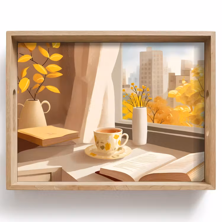 Vassoio - Tè - Libro - Tè - Autunno — 1