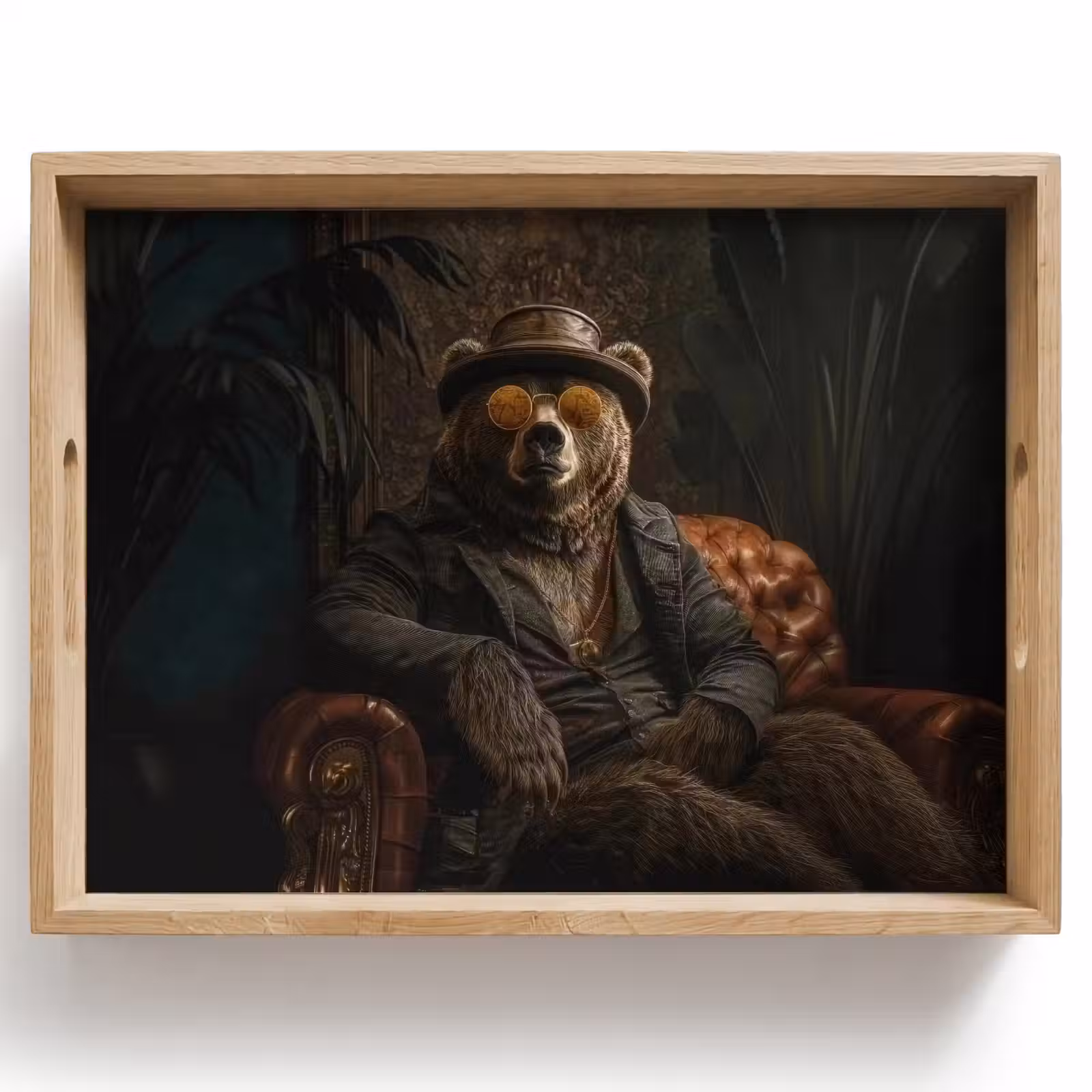 Vassoio - Orso - Marrone - Abito - Cappello — 1