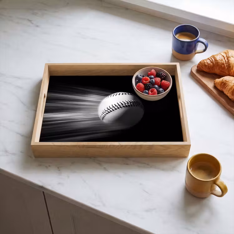 Vassoio - Baseball - Bianco - Mosche — 3