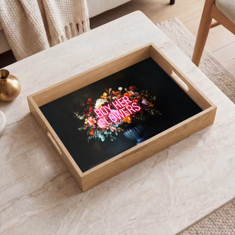 Vassoio - Citazione - Fiori - Vaso - Neon — 2