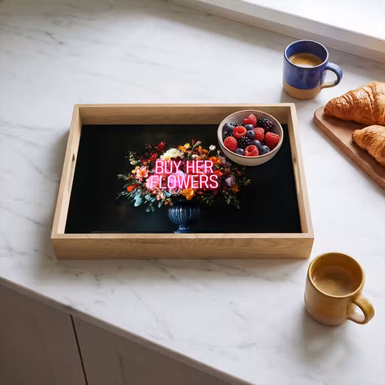 Vassoio - Citazione - Fiori - Vaso - Neon — 3