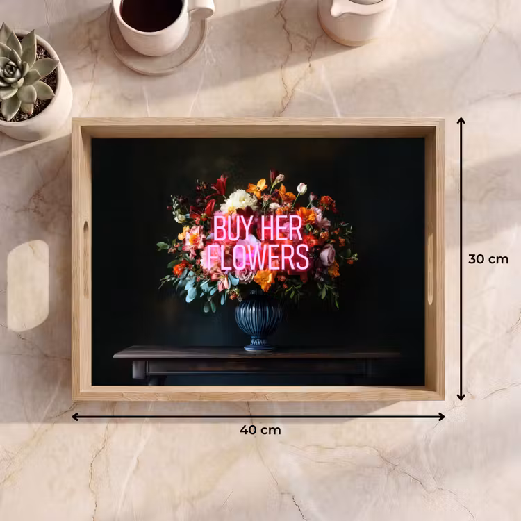 Vassoio - Citazione - Fiori - Vaso - Neon — 7