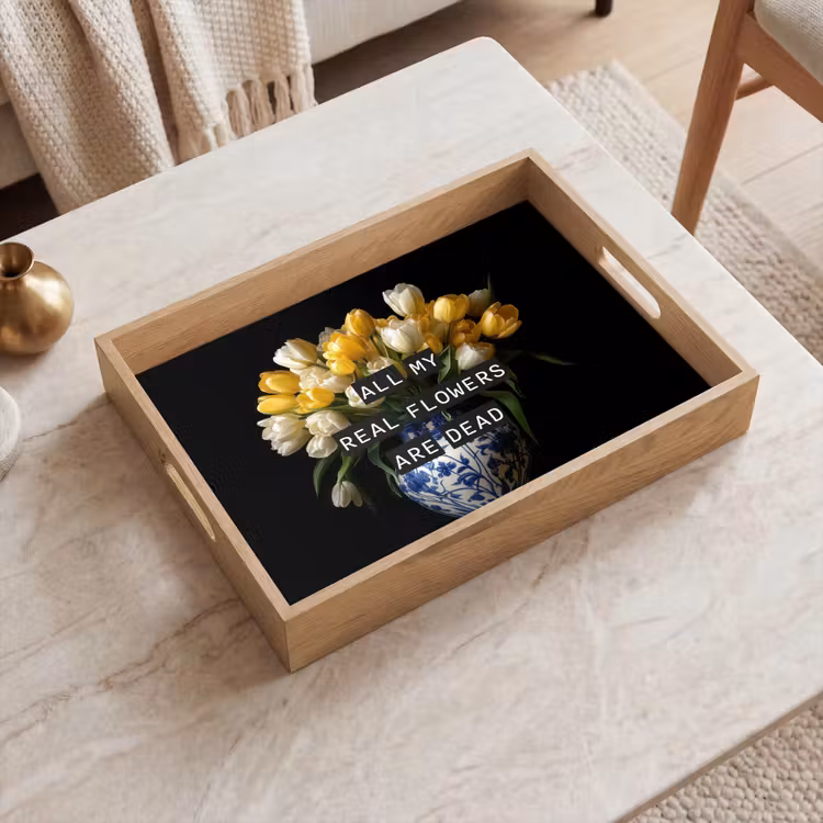 Vassoio - Citazioni - Fiore - Tulipano - Giallo — 2