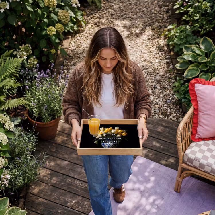 Vassoio - Citazioni - Fiore - Tulipano - Giallo — 6