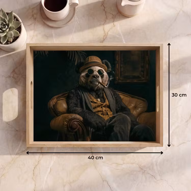 Vassoio - Panda - cappello - occhiali - vestito — 7