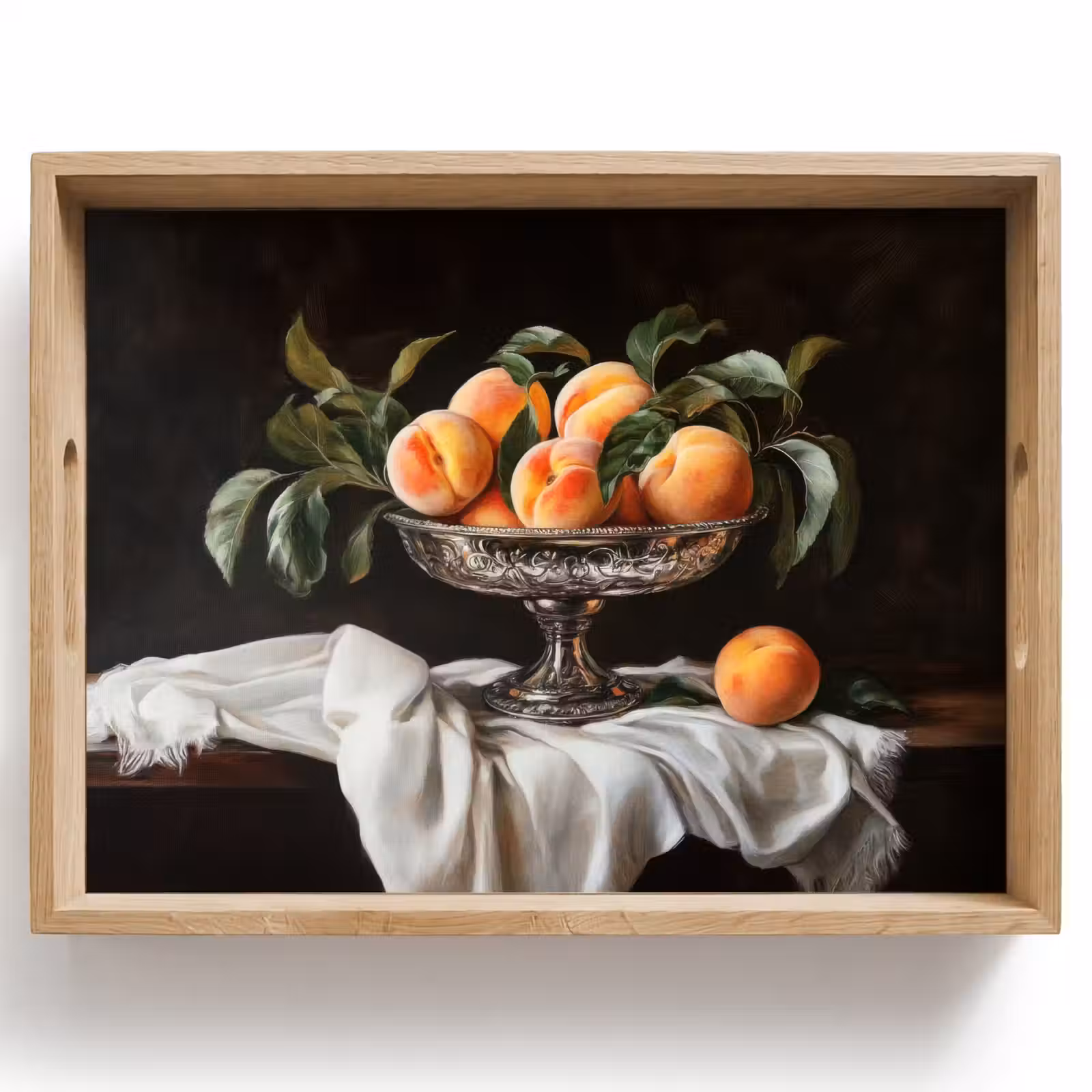 Vassoio - Natura morta - Pesche - Vintage — 1