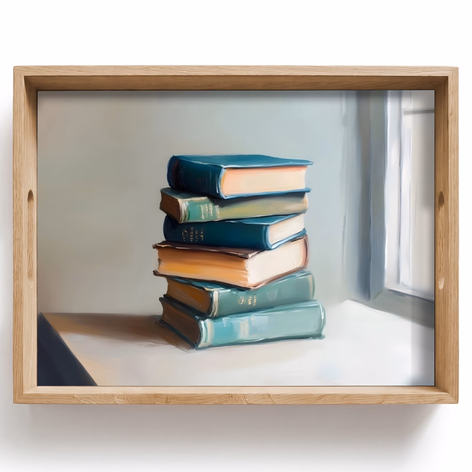 Vassoio - Pila - Libri - Verde - Luce del giorno — 1