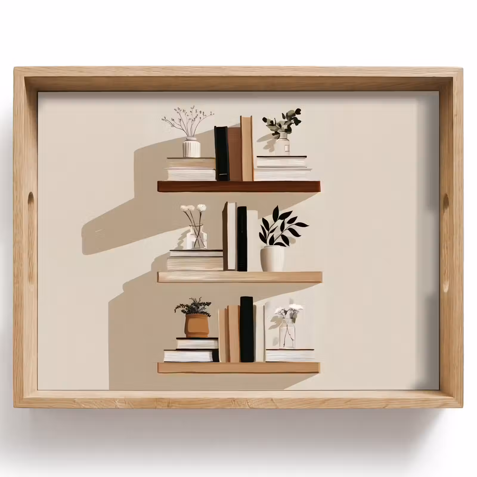 Vassoio - Scaffali - Libri - Vasi - Piante — 1