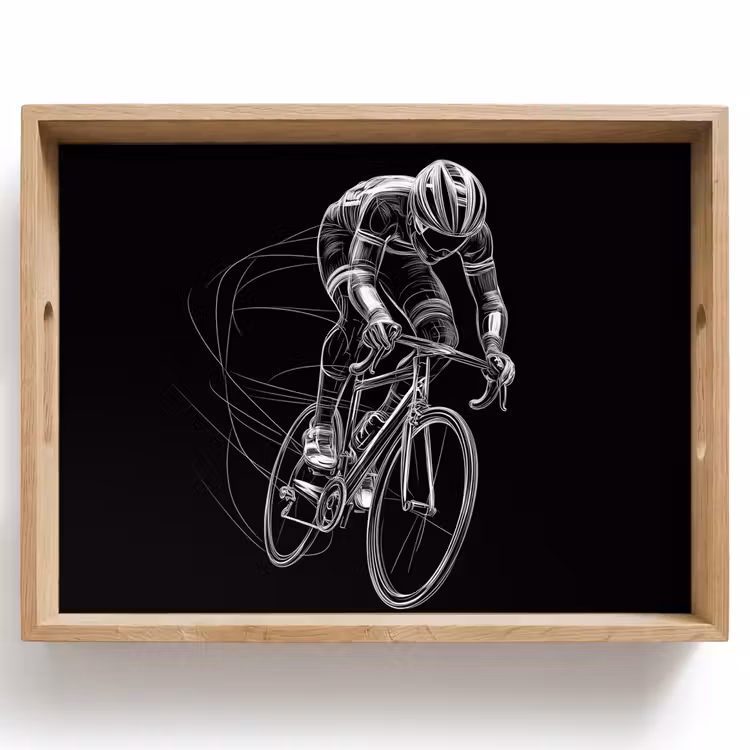 Vassoio - Disegno a linee - Bianco - Ciclismo - Velocità — 1