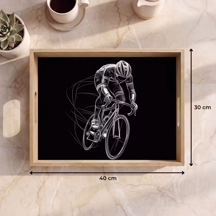Vassoio - Disegno a linee - Bianco - Ciclismo - Velocità — 7