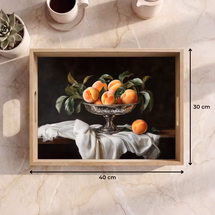 Vassoio - Natura morta - Pesche - Vintage — 7
