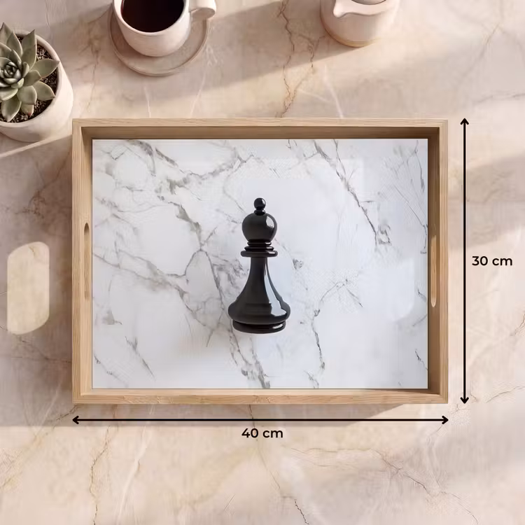 Vassoio - Pezzo degli scacchi - Alfiere - Nero - Marmo — 7