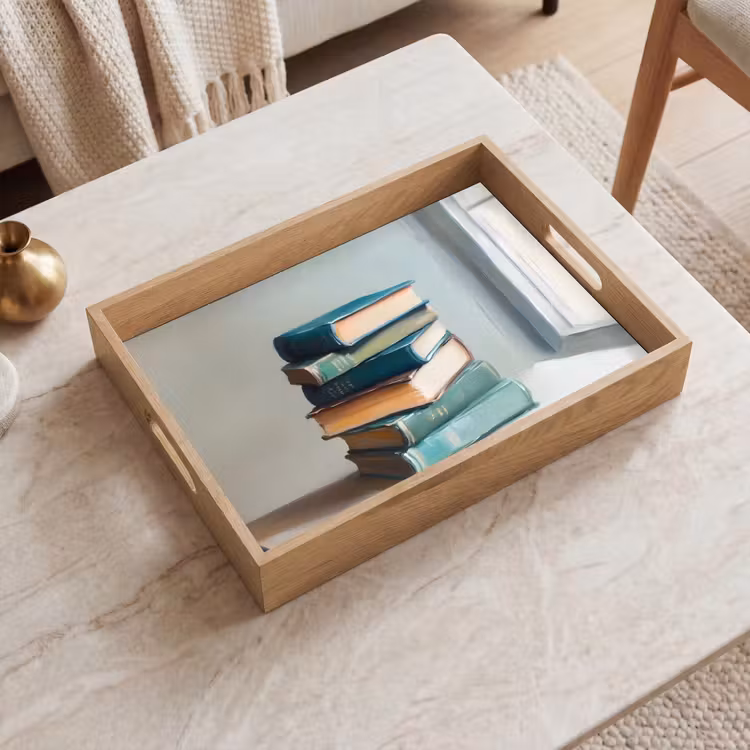 Vassoio - Pila - Libri - Verde - Luce del giorno — 2