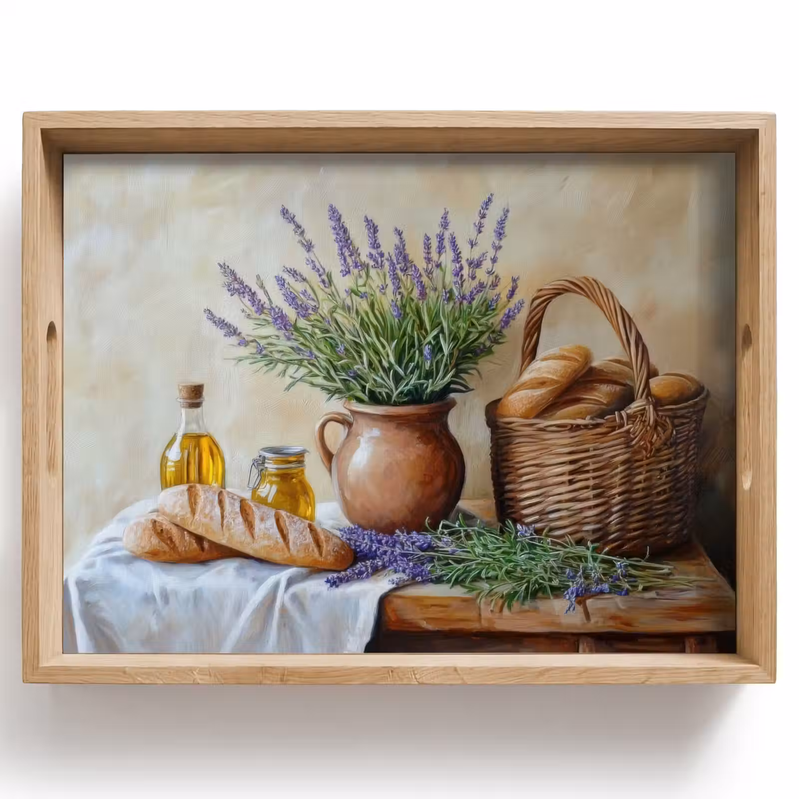 Vassoio - Lavanda - Pane - Natura morta — 1