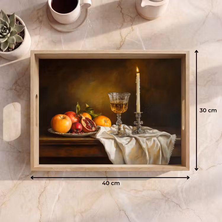 Vassoio - Frutta - Natura morta - Vino - Candela — 7