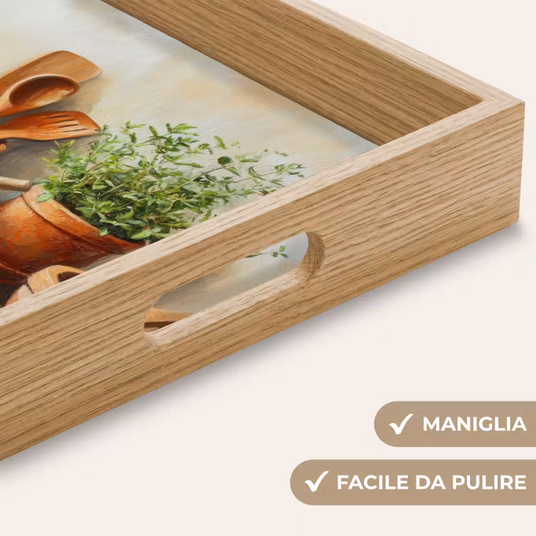 Vassoio - Vasi - Erbe - Legno — 8