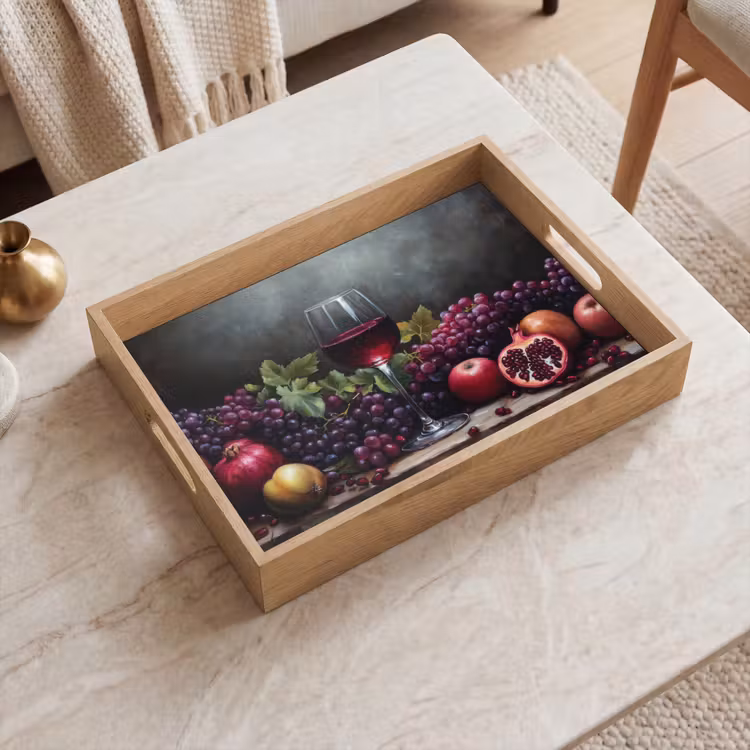 Vassoio - Vino - Frutta - Natura morta — 2