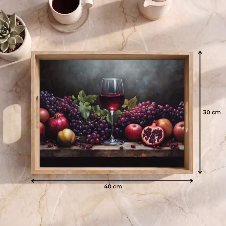 Vassoio - Vino - Frutta - Natura morta — 7