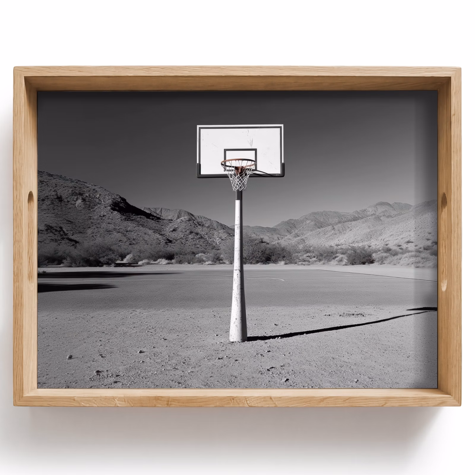 Vassoio - Palo da basket - Paesaggio - Sabbia - Bianco — 1
