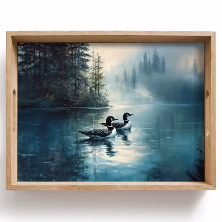 Vassoio - Foresta - Acqua - Anatre - Nebbia — 1