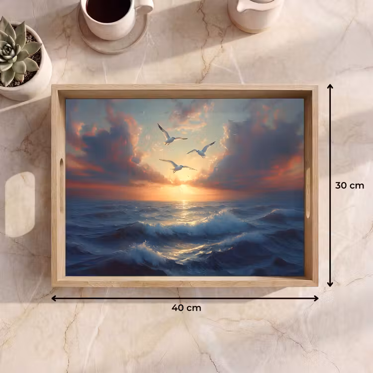 Vassoio - Gabbiani - Tramonto - Mare - Nuvole — 7