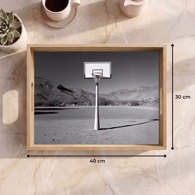Vassoio - Palo da basket - Paesaggio - Sabbia - Bianco — 7