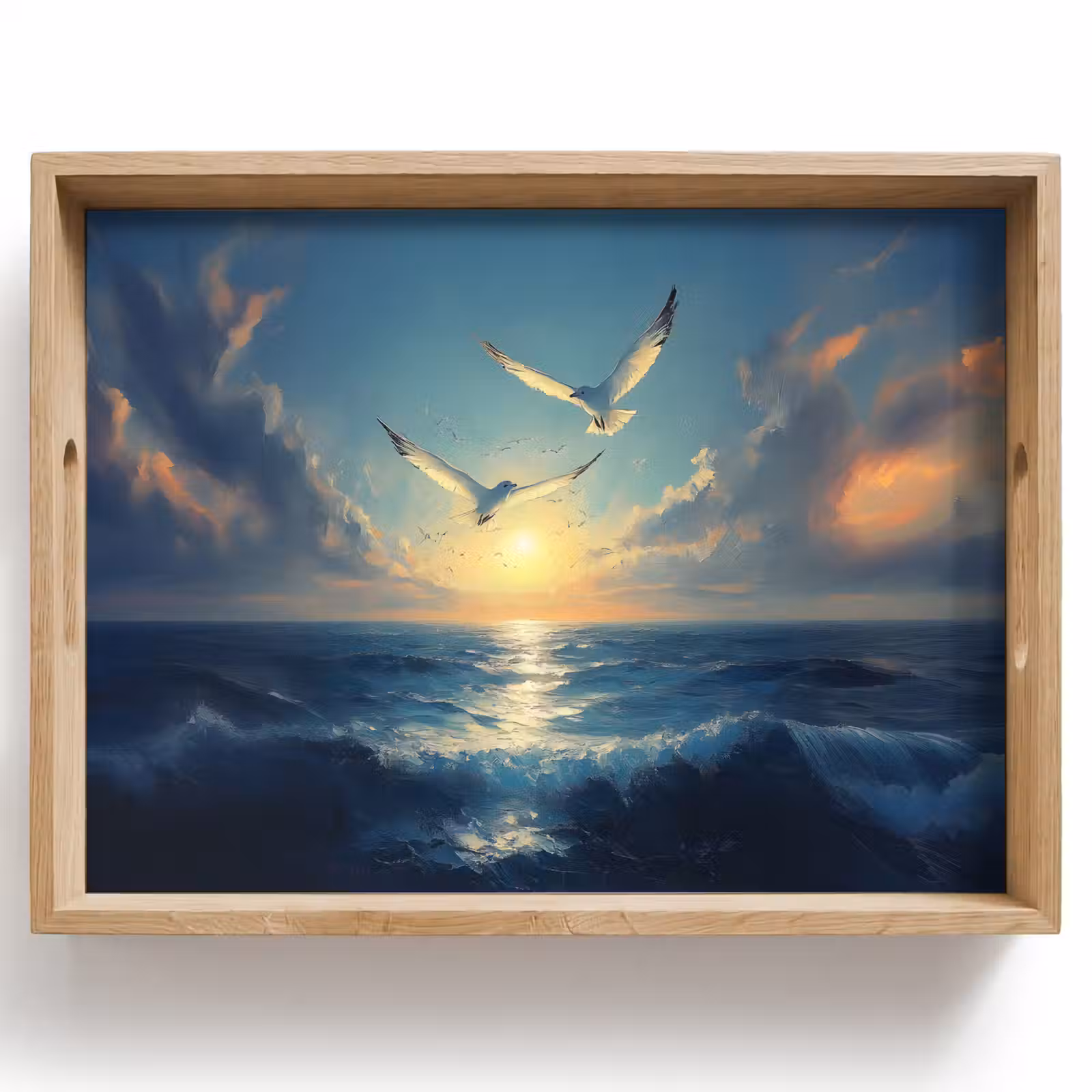 Vassoio - Gabbiani - Mare - Nuvole - Blu — 1