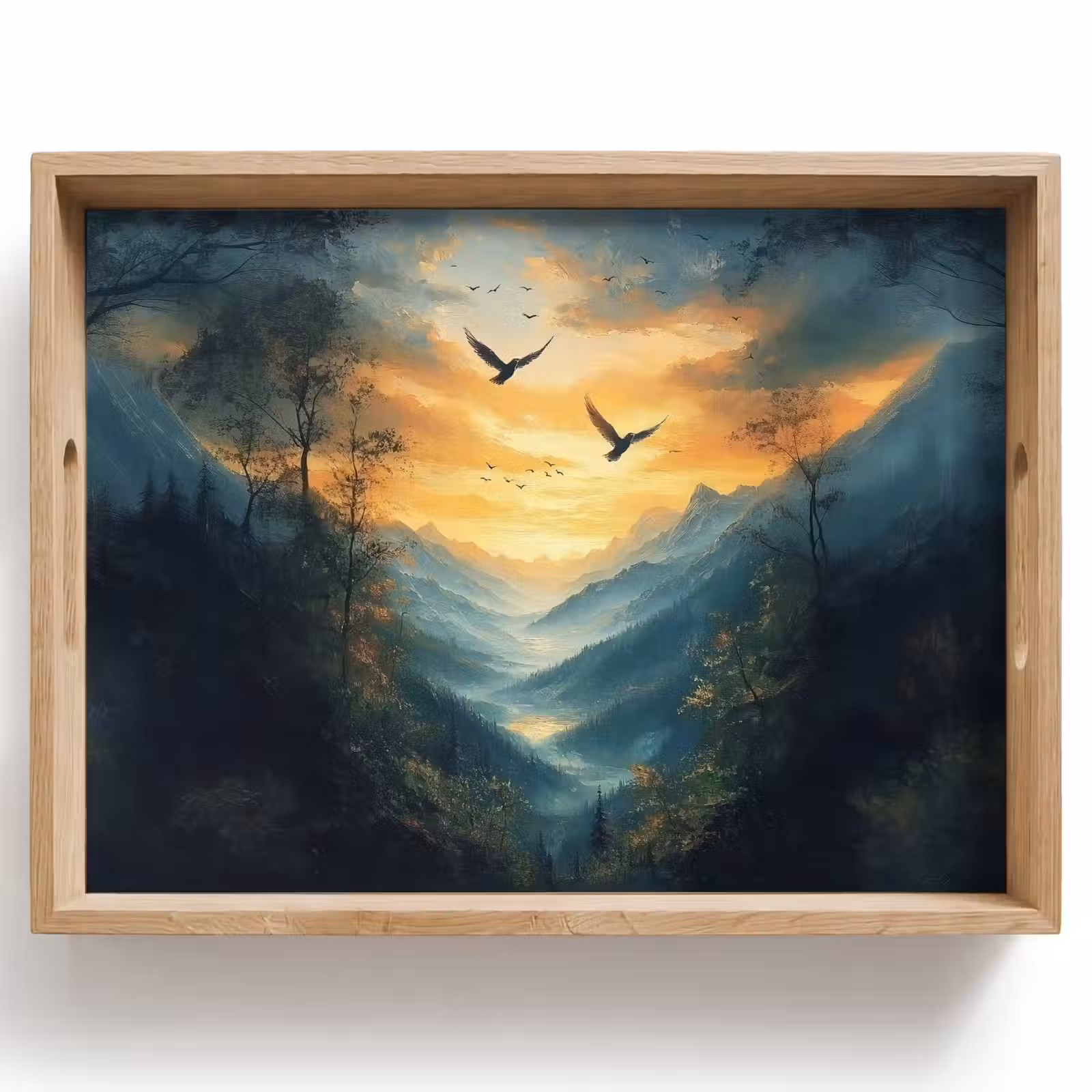 Vassoio - Uccelli - Sole - Alberi - Verde — 1