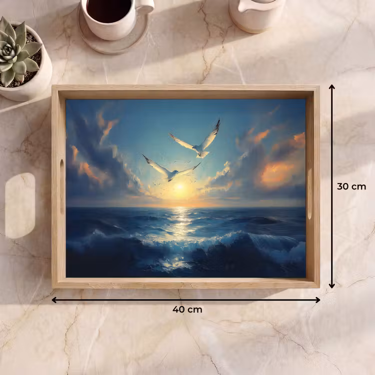 Vassoio - Gabbiani - Mare - Nuvole - Blu — 7