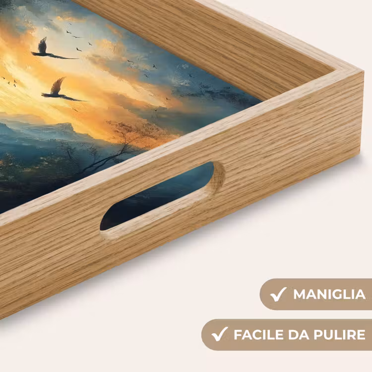 Vassoio - Uccelli - Sole - Alberi - Verde — 8
