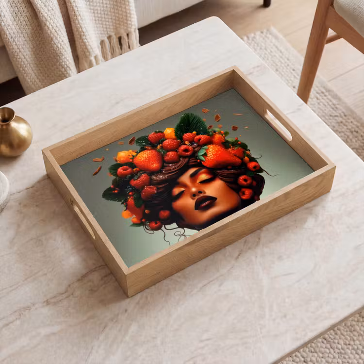 Vassoio - Donna - Cioccolato - Lamponi - Fragole - Biscotti — 2