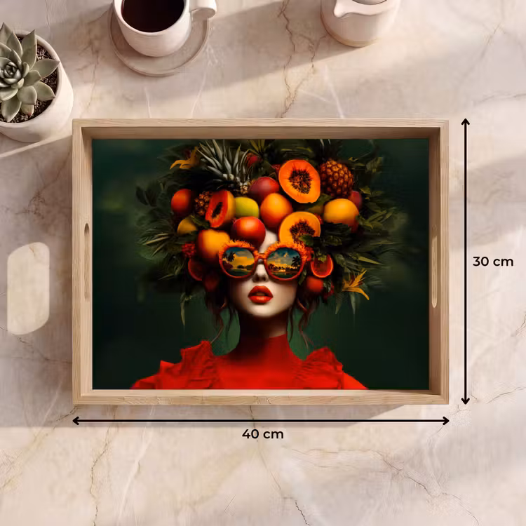 Vassoio - Donna - Frutta - Papaya - Ananas — 7
