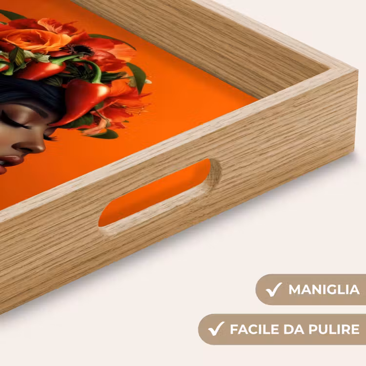 Vassoio - Donna - Peperoncino - Fiori — 8
