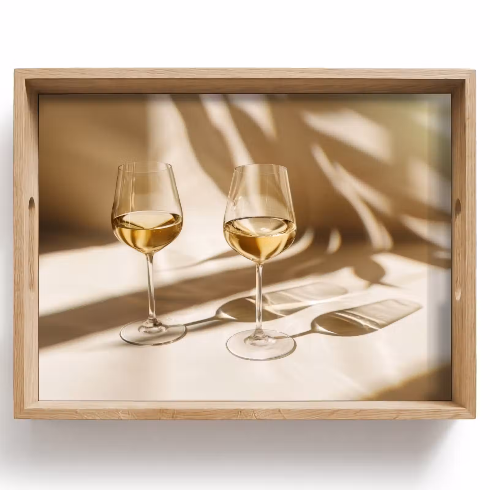 Vassoio - Vino - Bicchieri da vino - Bianco — 1