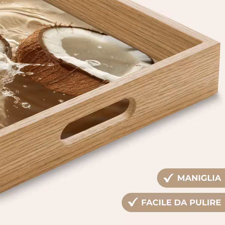 Vassoio - Acqua di cocco - Acqua - Beige - Spruzzi — 8
