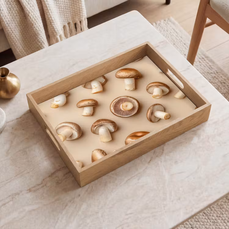 Vassoio - Funghi di castagno - Beige — 2