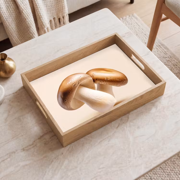 Vassoio - Funghi - Morbido - Beige — 2