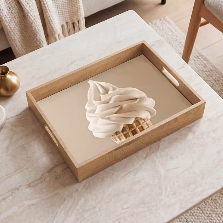 Vassoio - Gelato - Gelato soft - Cremoso - Corno - Beige — 2