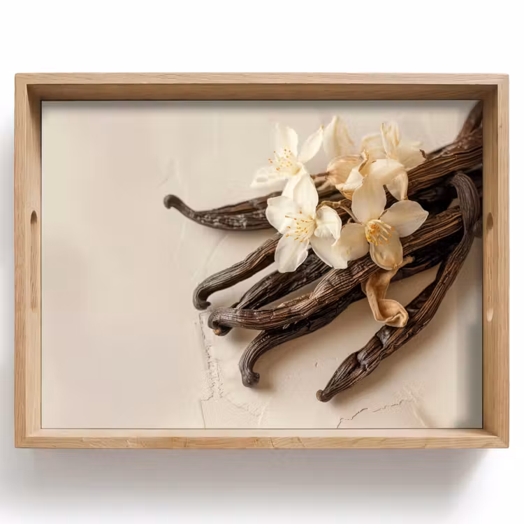 Vassoio - Vaniglia - Floreale - Beige — 1