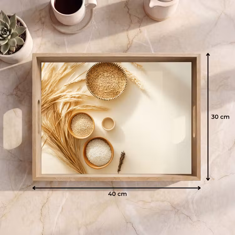 Vassoio - Cereali - Legno - Ciotola - Beige — 7