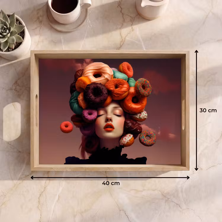 Vassoio - Donna - Ciambelle - Colorate — 7