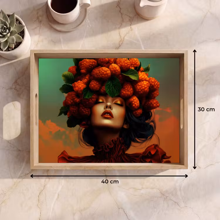 Vassoio - Donna - Lamponi - Foglie — 7