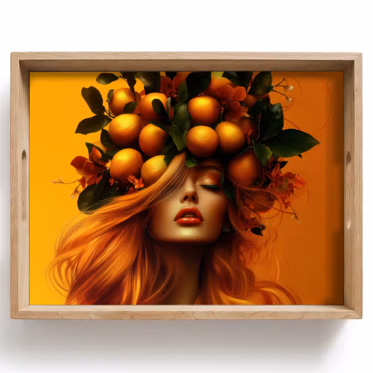 Vassoio - Donna - Limoni - Fiore - Giallo — 1