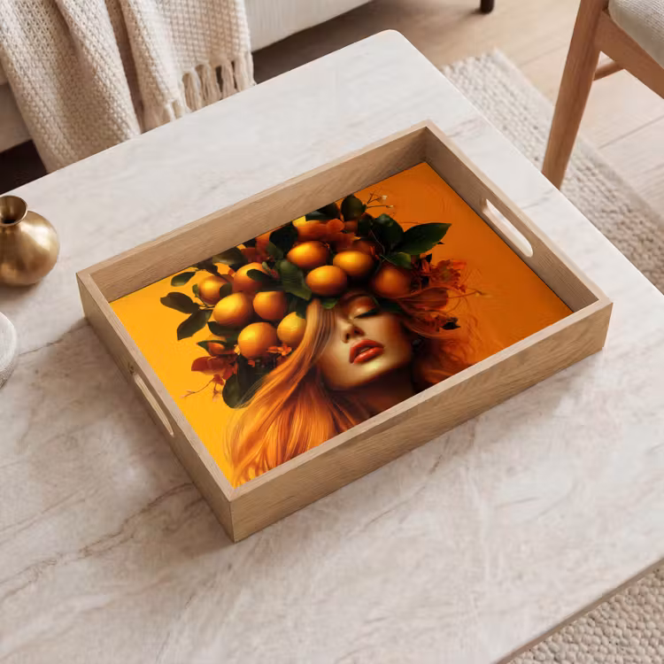 Vassoio - Donna - Limoni - Fiore - Giallo — 2